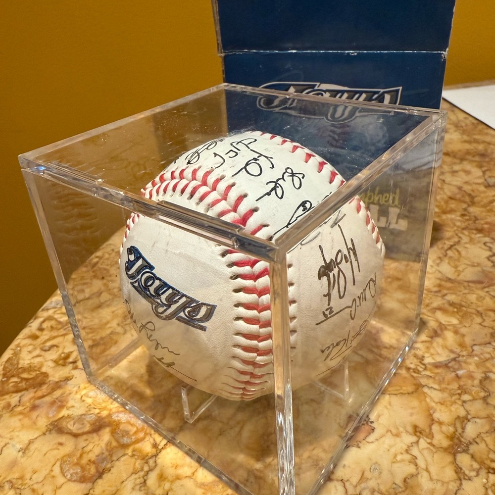 Toronto Blue Jays Autographed Team Baseball Replica FedEx Case NEW